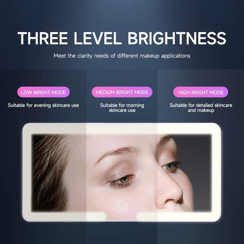 Universal Thin Vanity Mirror Car Interior LED HD Makeup Mirror with Rechargeable Fill Light for Women Girls Sun Visor Plate