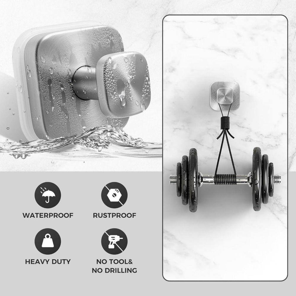 Stainless Steel Suction Cup Hooks Waterproof Shower Wall Hanger Hanging Towel Rack  Bathroom