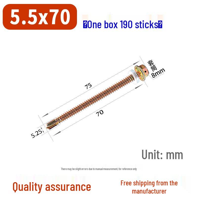 Selbstbohrende Schraube mit verlängertem Sechskantkopf für Farbstahl und Dachziegel aus Harz