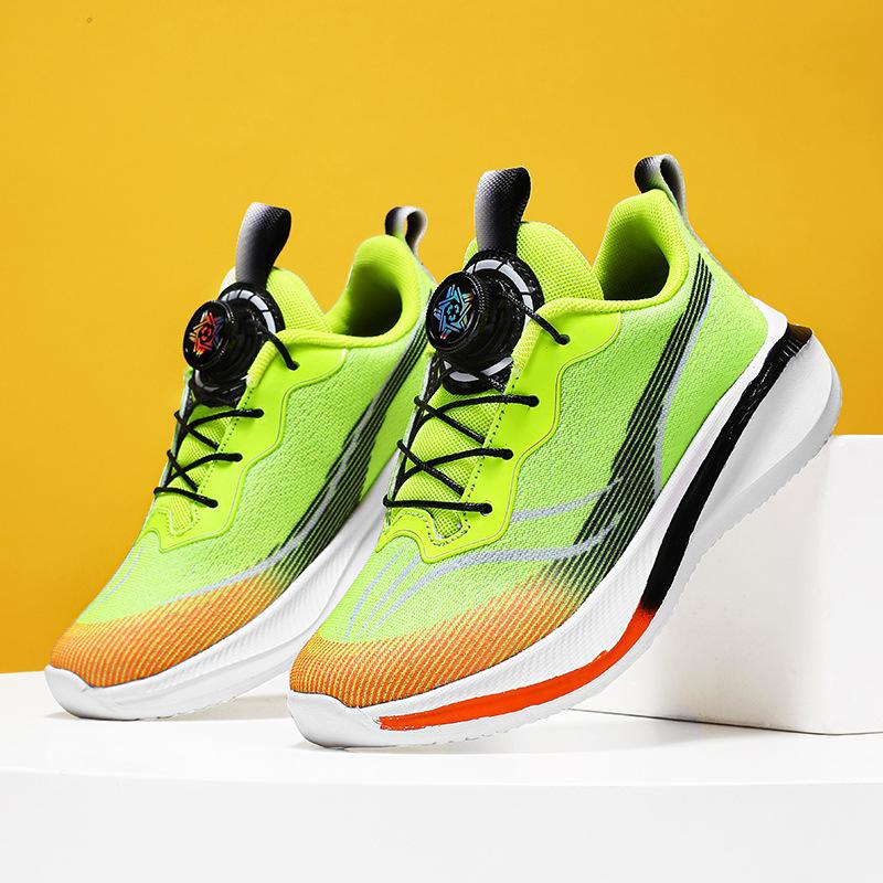 Chitu Children's Sports Shoes Mesh Girls' Shoes Rotating Button Shoes Popular Children's Lightweight Soft-soled Professional Running Shoes