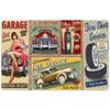 Vintage Auto Metallschilder Garage Hot Rod Tankstelle Mit Roter Limousine Retro Teppich Von Ho Me Lili Für Haus Boden Dekor Teppich