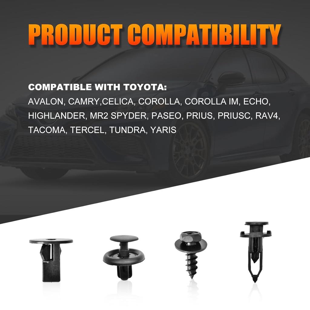 120Pcs 4-In-1 Bumper & Fender Liner Clip Kit - Bumper Screw Bolt/Body Bumper Rivet Fender Clips Compatible With Toyota Lexus, Replaces 90159-60498,