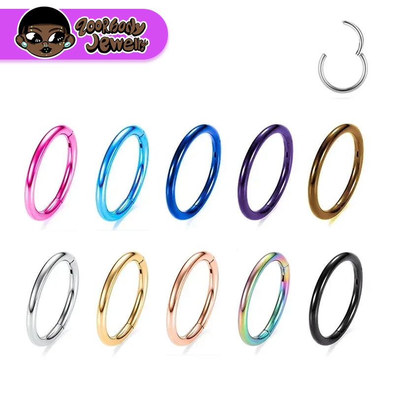 Piercing Naso Titanio G23 F136 Grado Impiantabile 14G 16G 18G 20G Clicker Diaframma Piercing Trago Gioielli Corpo Sexy