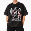 Gainst The Gods of War Kratos Gift Fan  Washed T Shirt Streetwear Hip Hop Fashion T-Shirt  Tees for Men Women Short Sleeve