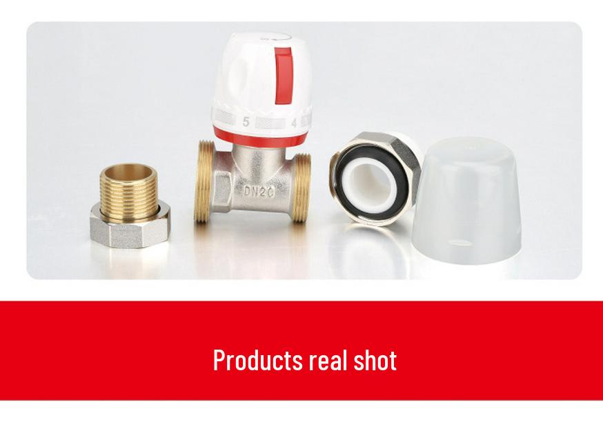 Brass PPR Straight Thermostatic Radiator Angle Valve for Floor Heating