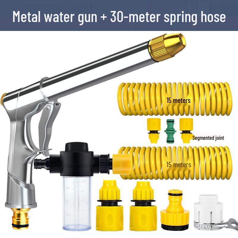 High-Pressure Car Wash Water Gun with Soft Hose and Spray Nozzle