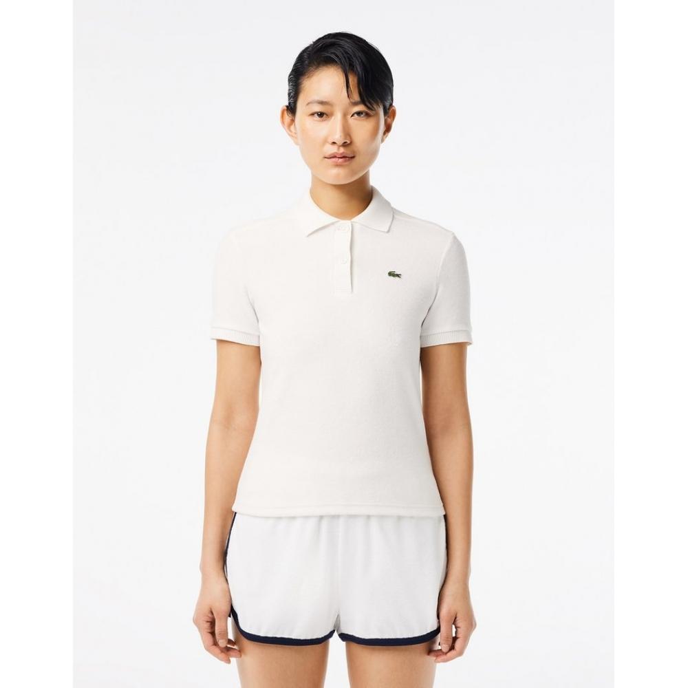 

LacoSte Women S Slim Fit Toweling Polo Shirt Df7244 54g 70v 034