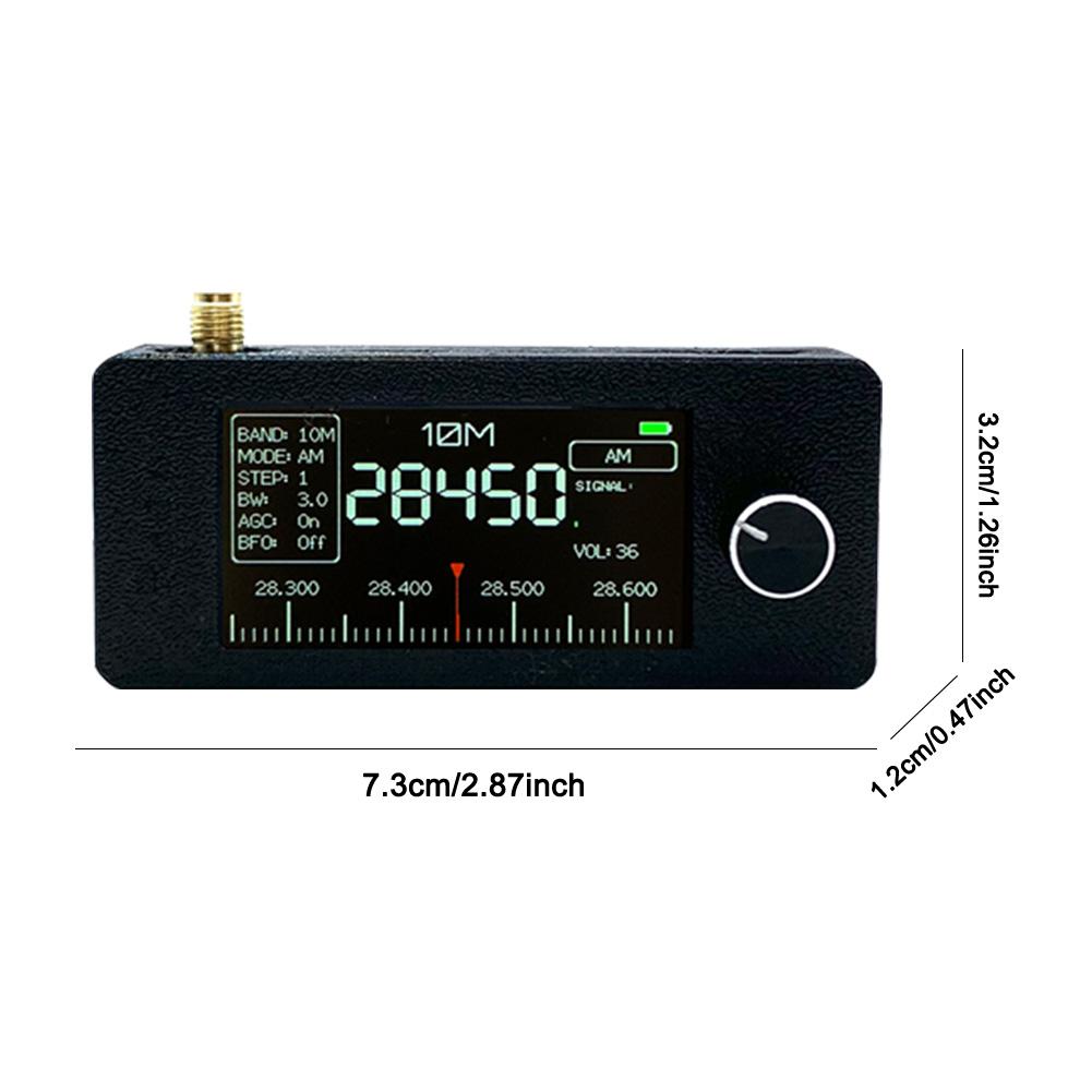SI4732 0.5-108mhz Pocket Mini Radio 1.9inch IPS Screen FM/AM Radio with 2pcs Antenna All Band Radio Receiver HF SW MW VHF Radio