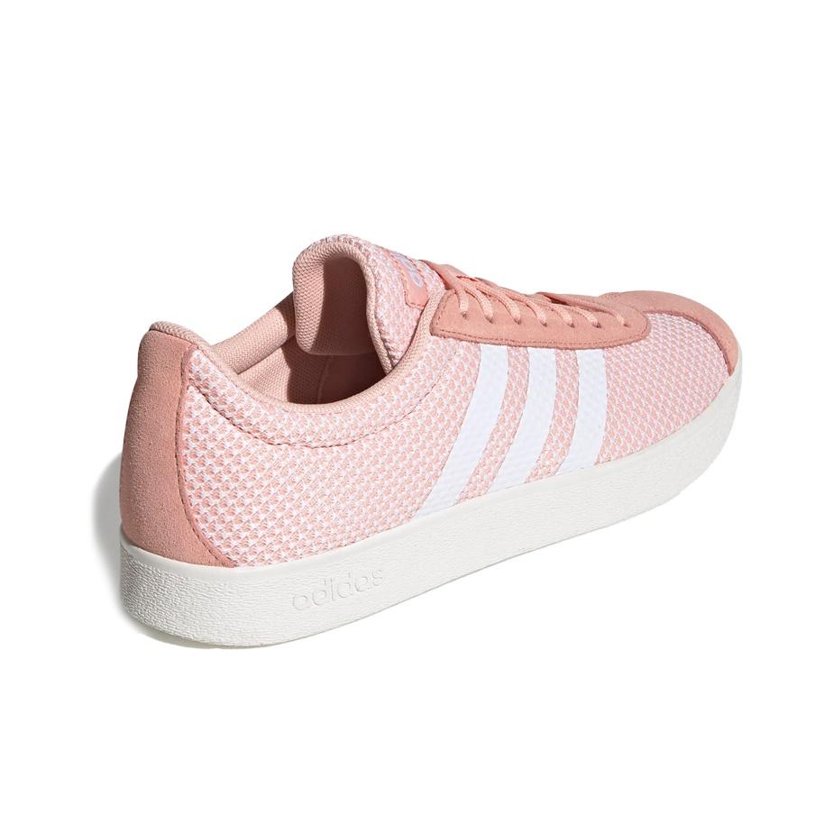 Adidas Neo Vl Court 2.0 Synthetic Leather Low-Top Sneakers Women Sneakers White Pink EE6790