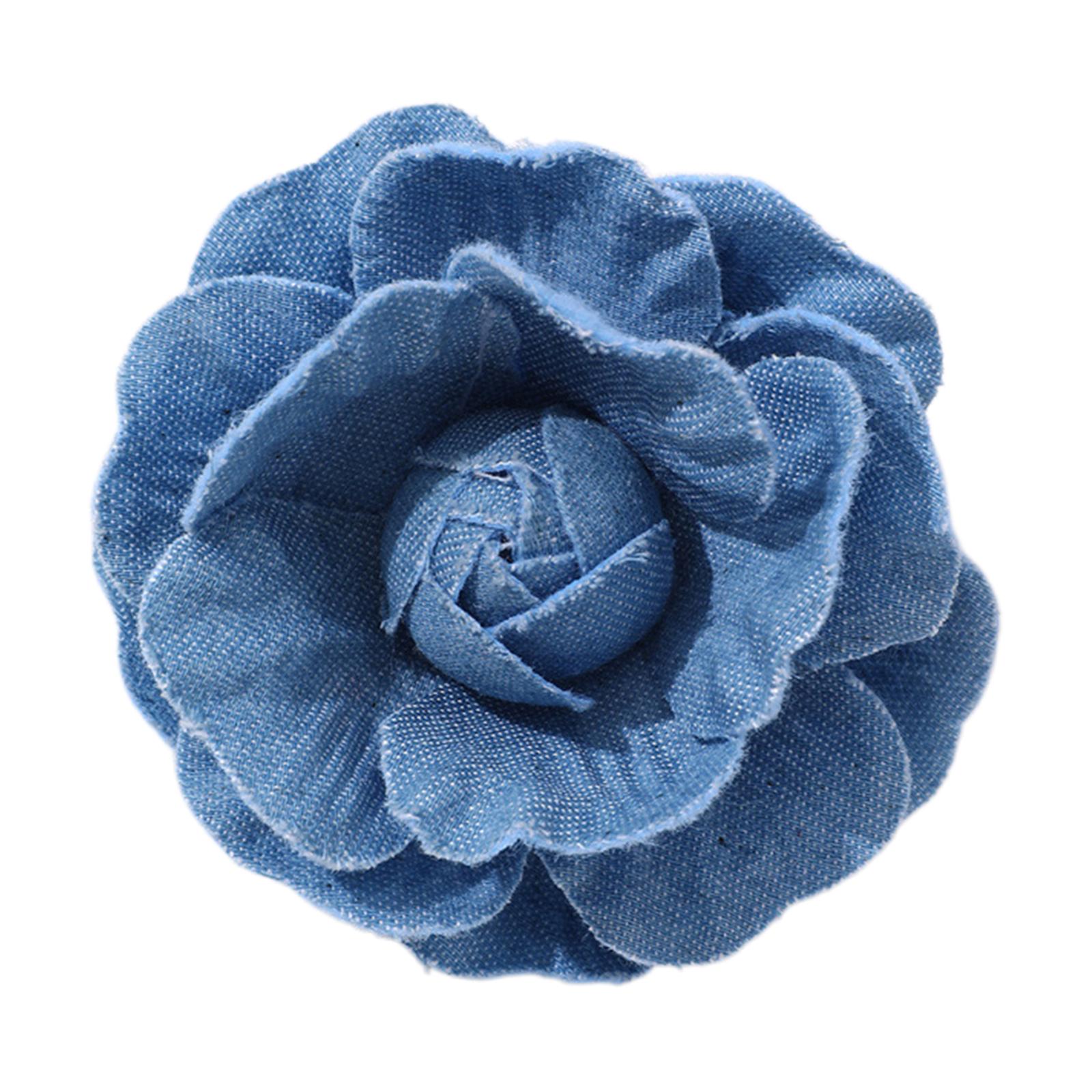 Retro Camellia Flower Brooch 3D Floral Shape Lapel Pin Handmade Denims Breastpin Elegant Jewelry Ornament for Women S
