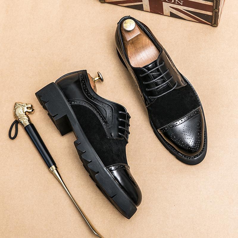 Britische Herrenschuhe Lederschuhe Brogues für Herren Formelle Hochzeitsfeier Büroschuhe Herren Oxfords Businessschuhe Mokassins Schuh