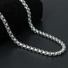 Men's Stainless Steel Pearl & Titanium Clavicle Necklace - Square Chain Design