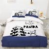 Cartoon Panda Children's Bedding Set For Kids Baby Girls Pink Duvet Cover Set Pillow Case King Size Soft 2/3pcs Twin Quilt Cover