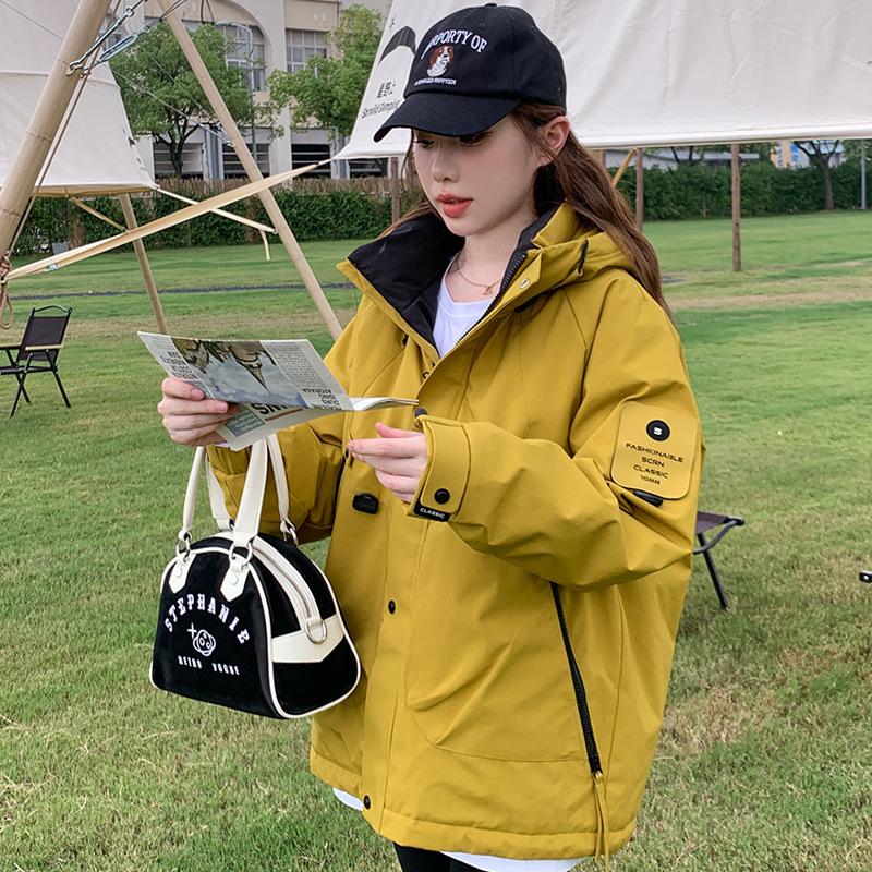 

Winter New Autumn Men s and Women s Outdoor Sports Jackets Warm Windproof Waterproof Overalls Hooded Coat. S жёлтый