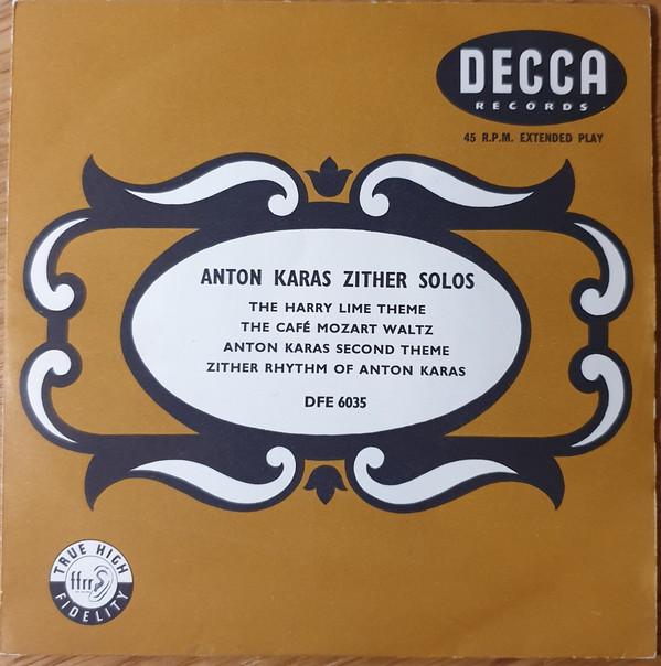 

7-дюймовая пластинка ANTON KARAS Zither Solos DFE6035 Decca 1957 UK Саундтреки Мюзиклы Б/У