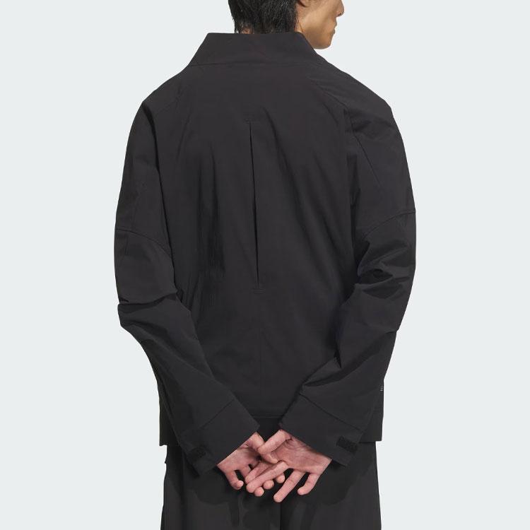 adidas Sportswear Fleece Jacket Solid Color V-Neck Long Sleeve Casual Jacket Men Jackets Black IM9068