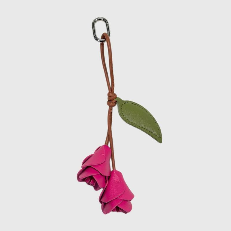 Modischer Niedlicher Tulpen Schlüsselanhänger Hohe Qualität PU-Leder Bunter Blumen Anhänger für Handtaschen Dekoration
