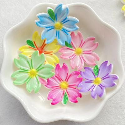 10 sztuk Urocza Seria Kwiatów Kreskówkowych Żywiczne Rękodzieło do Scrapbookingu i Tworzenia Biżuterii DIY