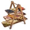 ZISIZ Foldable Paulownia Wood Serving Tray
