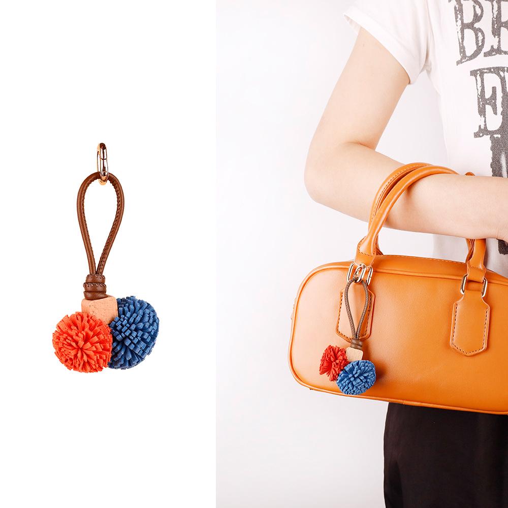 Zhang Yuanying Bayberry Ball Charm - Handmade Woven Bag and Shoe Ornament Keychain