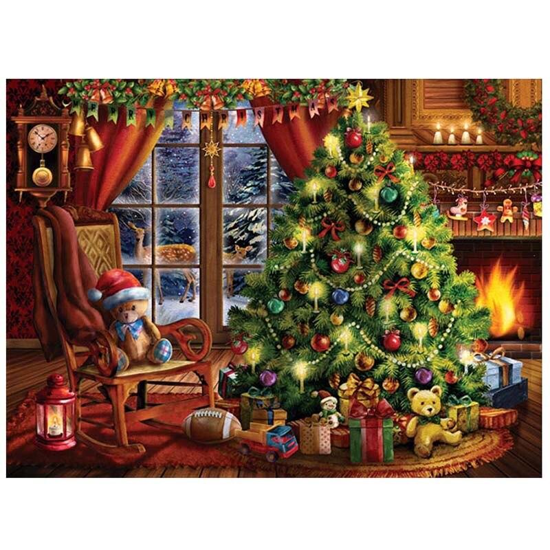 5D DIY Diamond Painting Christmas Tree Diamond Embroidery Cross Stitch Crafts Full Round Drill Home Decor Christmas Gift