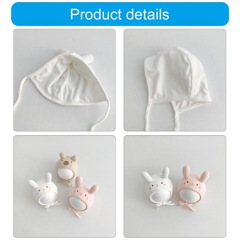 Baby Mütze Modische Kleinkinder Fötale Mützen Weich & Atmungsaktiv Säuglingshaube mit Kinnband Winddicht für Frühling Herbst