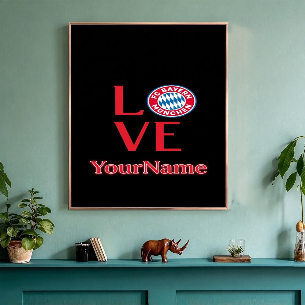 Bayern Munich Customize Your Name Diamond Painting Round Diamond Diy Frameless Holiday Artwork Suitable For Home Office Wall Decoration