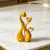 3D Printed Couple Cat Sculpture, Abstract Double Cat Figurine, Minimalist Modern Cat Decoration for Table, Aesthetic Gift for Cat Lovers
