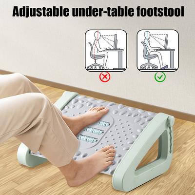 Apoio para os pés debaixo da mesa Apoio para os pés de plástico ajustável Banquinho com rodízios Apoio para os pés Banquinho Almofada de massagem confortável para casa escritório