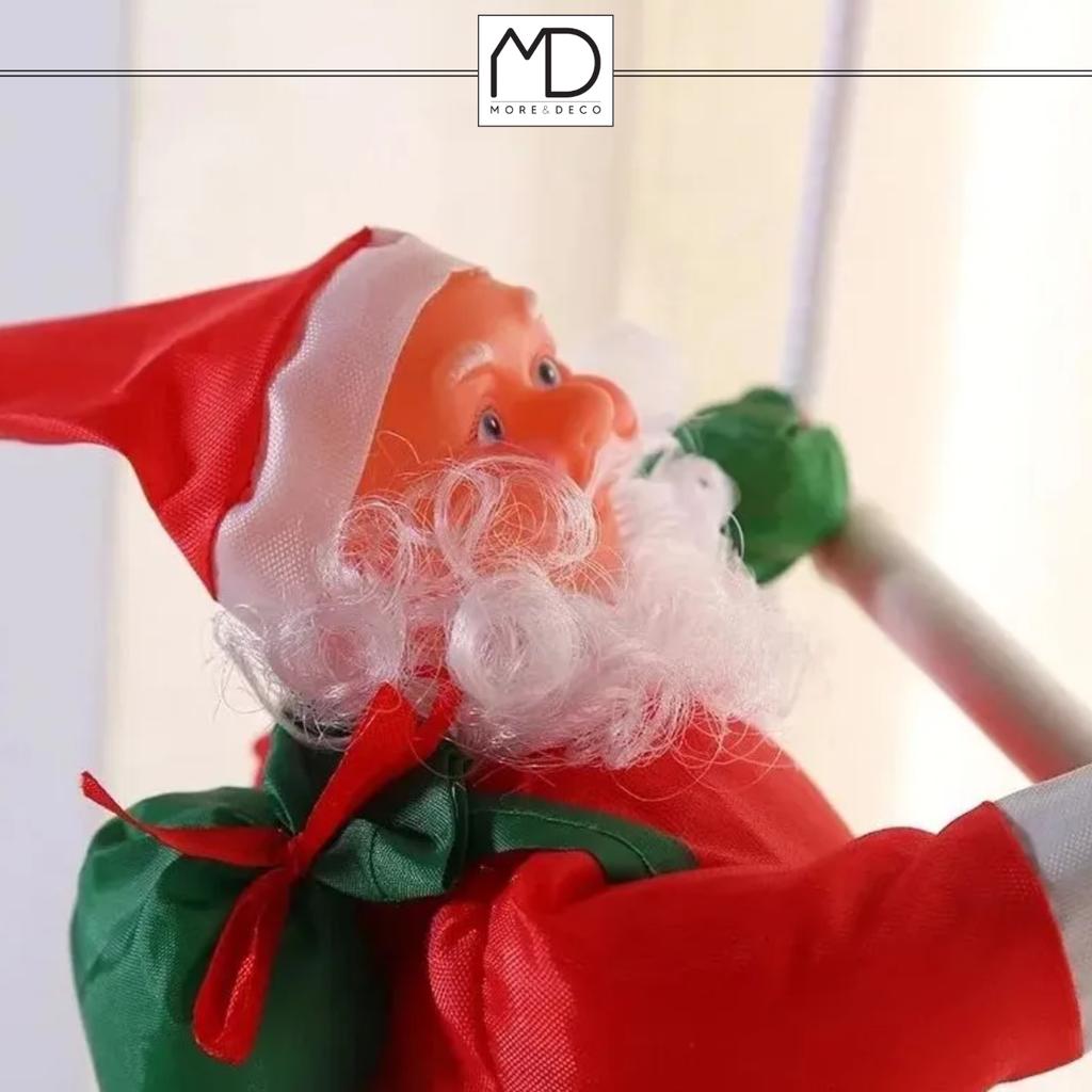 Mikołaj na drabinie LED multikolor MORE&DECO