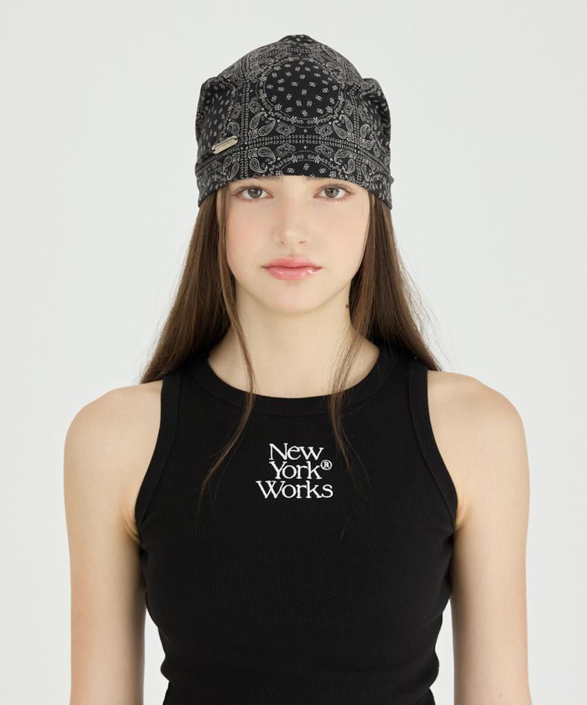 Nyuyogwogseu Summer Paisley Beanie Hat_ Black