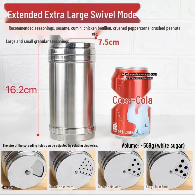 OLOEY Rotating Aluminum Alloy Seasoning Dispenser, 3-Piece Set