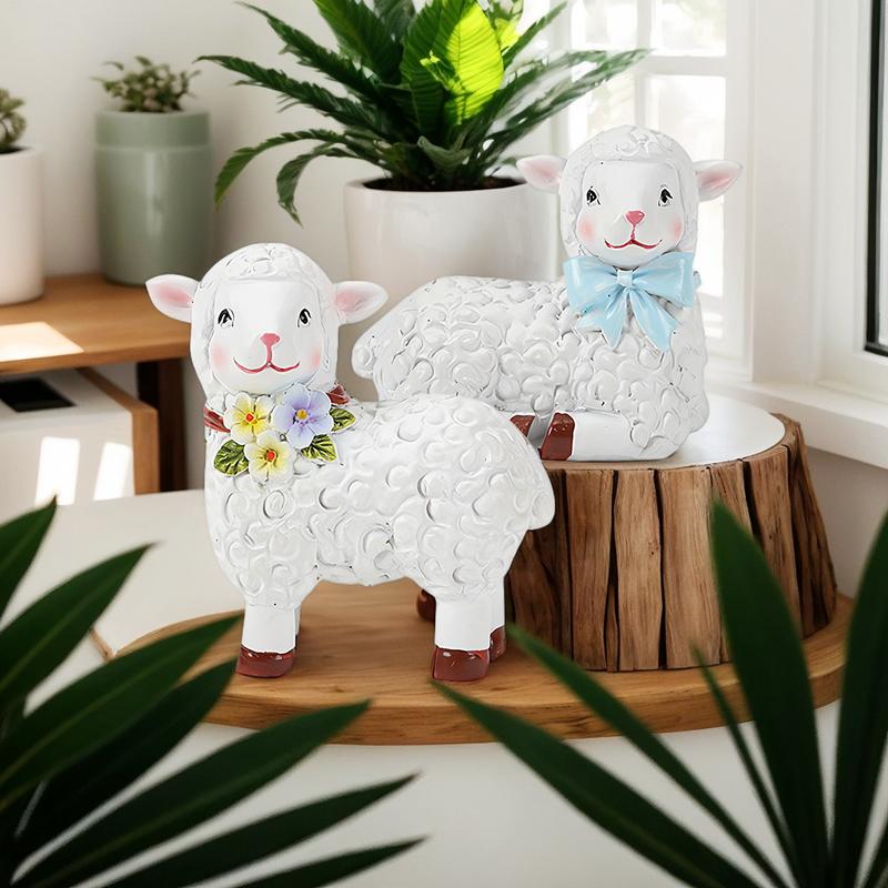 

Easter Lamb Decor Cartoon Sheep Home Accent Statue 6cm/2.4inches Spring Garden Resin Figurines Farmhouse Tiered Tray Decor For China Mainland