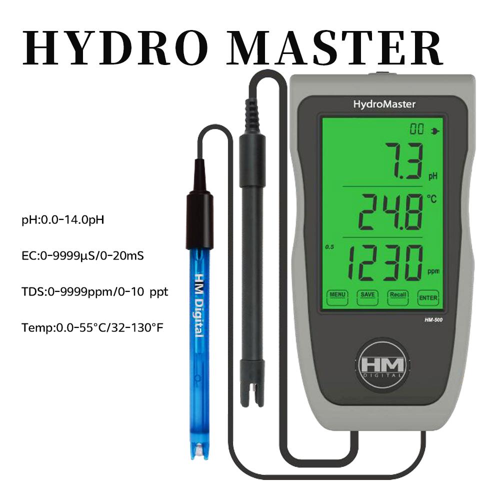

HM500 Многопараметрический тестер Цифровой детектор качества воды 4 в 1 Измеритель pH EC TDS Температуры Точность Анализатор воды для аквариума чёрный