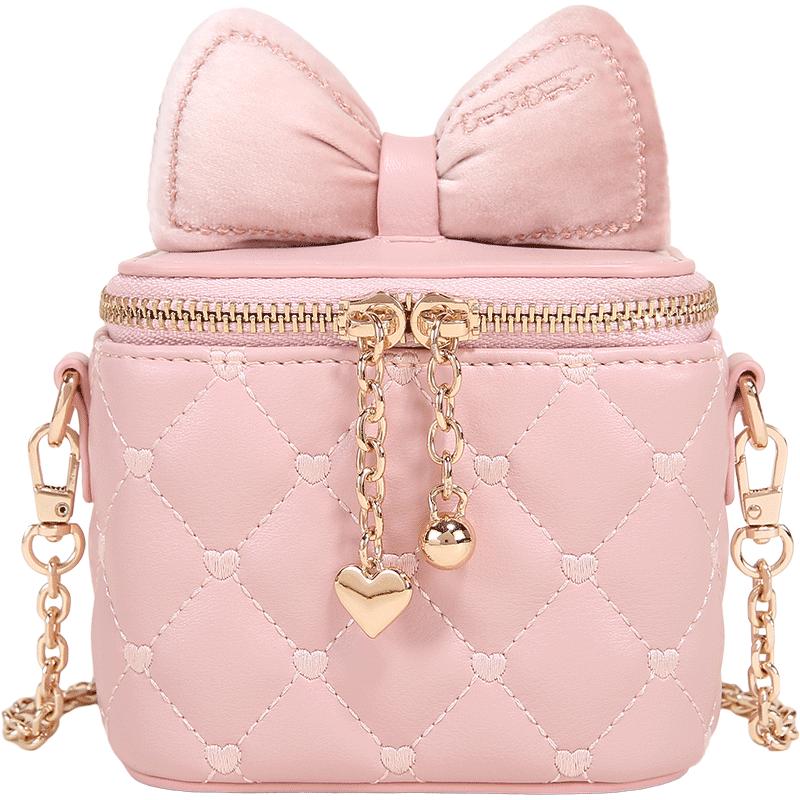 Мини-сумка через плечо Toutou с стеганым бантом Bow Round Box Bag