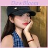 Flat Top Black Suede Beret Hat For Women With Wide Brim Sunshade Summer Fashion