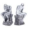 Thinker Statue European Style Resin Character Sculpture Home Office Bookshelf OrnamentSilver