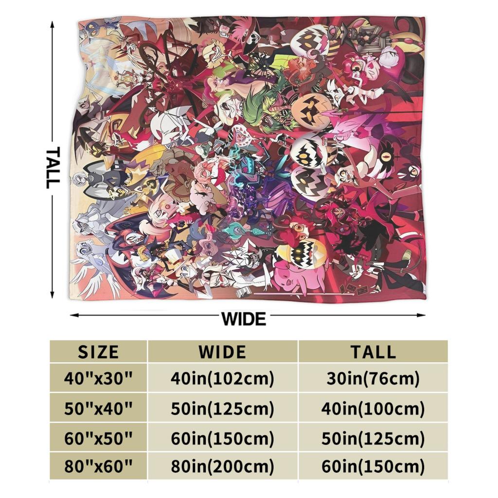 Hazbins Hotels Anime Blankets Quality Soft Warm  Bedding Throws Winter Decorative Living Room Print Bedspread