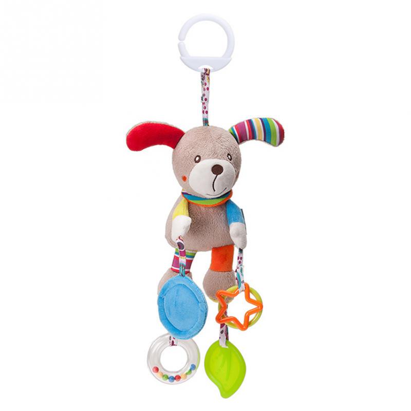 Soft Infant Crib Bed Stroller Mobile Hanging Rattle Baby Educational Toys Brain Developmental Hand Grip Cute Stuffed Animal Toys