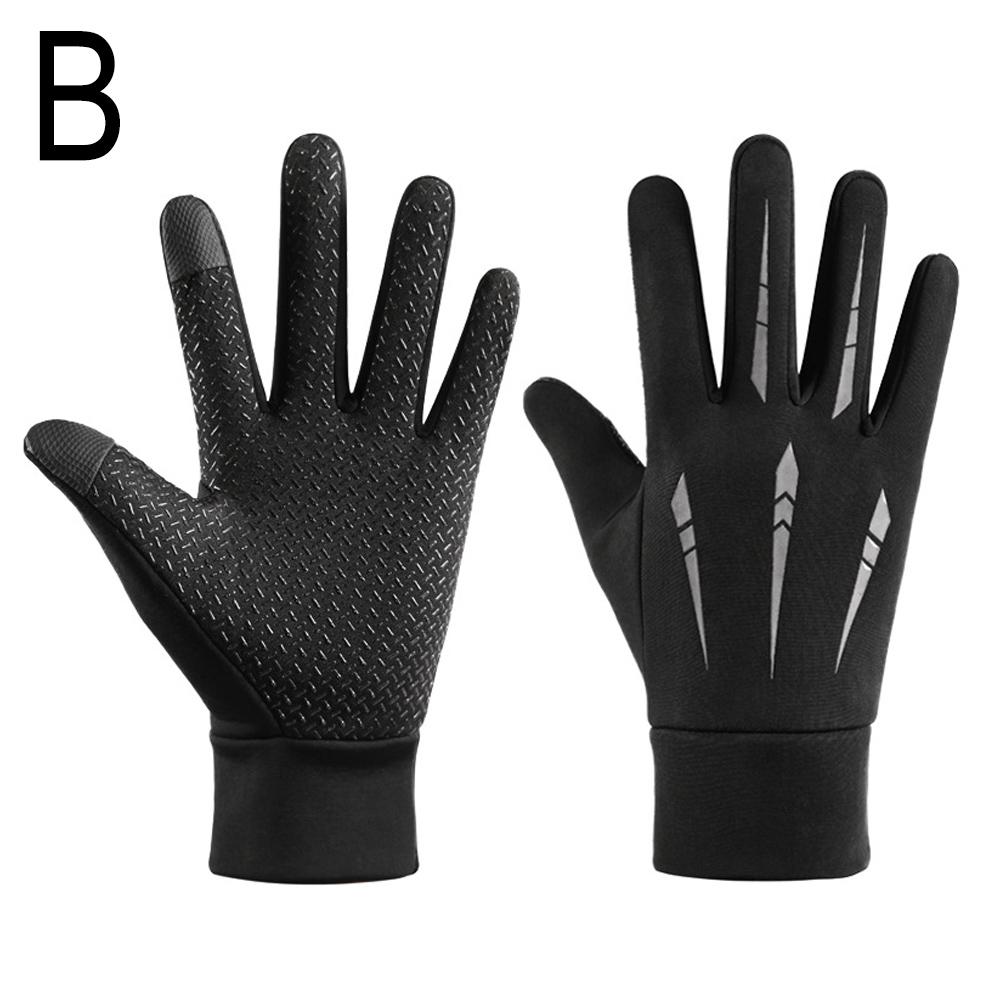 Winter Men's Cycling Gloves Plush Warm Windproof Touch Screen Non-slip Running Fitness Cycling Sports Warm Gloves