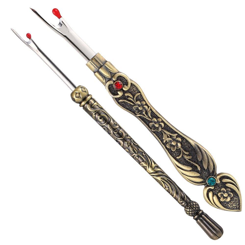 2pcs Metal Stitch Ripper European Vintage Thread Ripping Tool Handy Seam Ripper Set Sewing