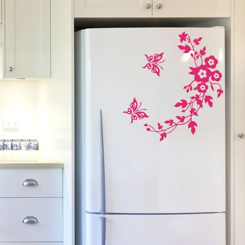 Butterfly Flower Vine Bathroom Wall Stickers Home Decoration Wallpaper Wall Decals For Toilet Decorative Sticker Home Decor