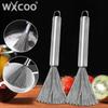 Kitchen Stainless Steel Pot Brush Long-Handled Dishwashing Brush For Kitchen Sink Pans Cleaning Brush Hanging Scrubber Gadget