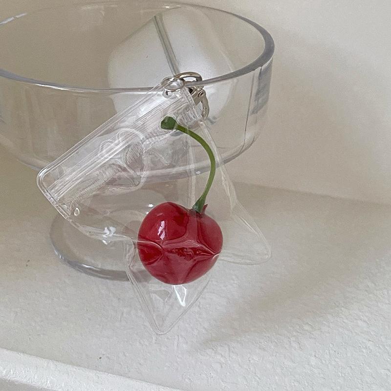

1Pc Diy Accessories For Everyday Casual Use Outfits Practical Sturdy Plastic Alloy Cherrys Phone Decoration In Clear Pouches