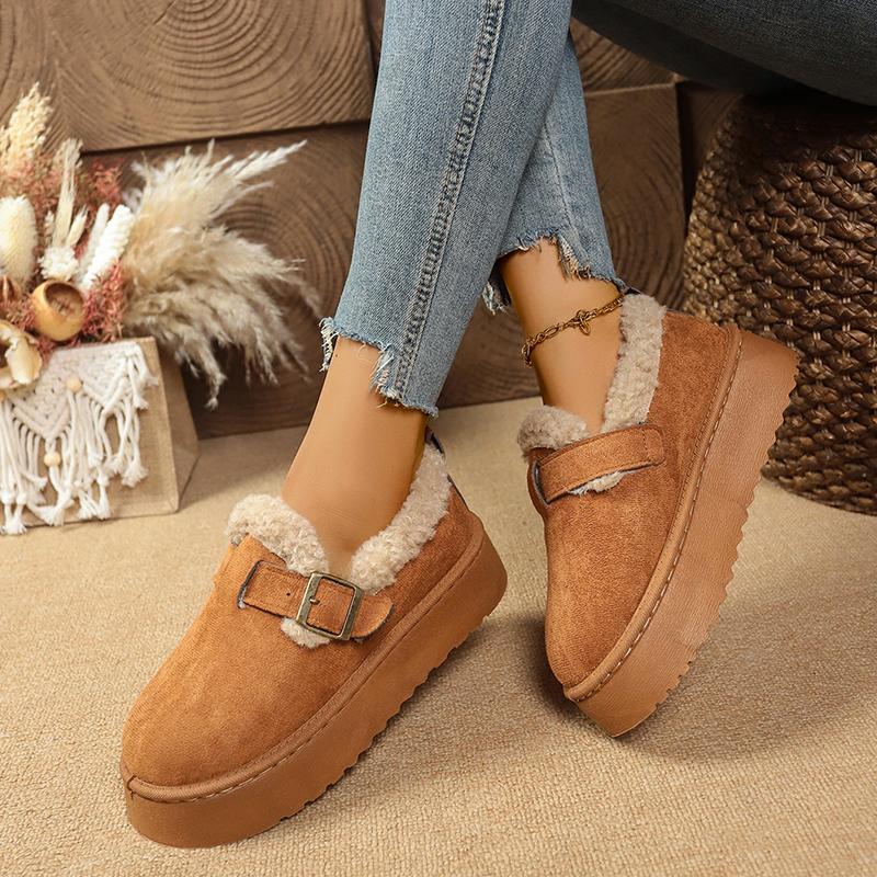 Fashion Platform Heightening Cotton Shoes Women's New Autumn and Winter Fleece Thickening Warm Wool Cotton Shoes Plus Size Snow Boots