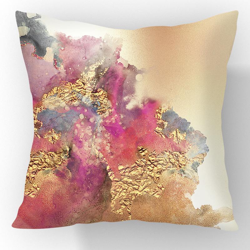 Nordic Gilt Sofa Pillow Short Plush Printed Car Pillow Soft Living Room Decoration Pillow
