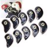 10Pcs Golf Iron Head Covers Sleeve Figure Zipper Sport Pattern Protective PU Waterproof