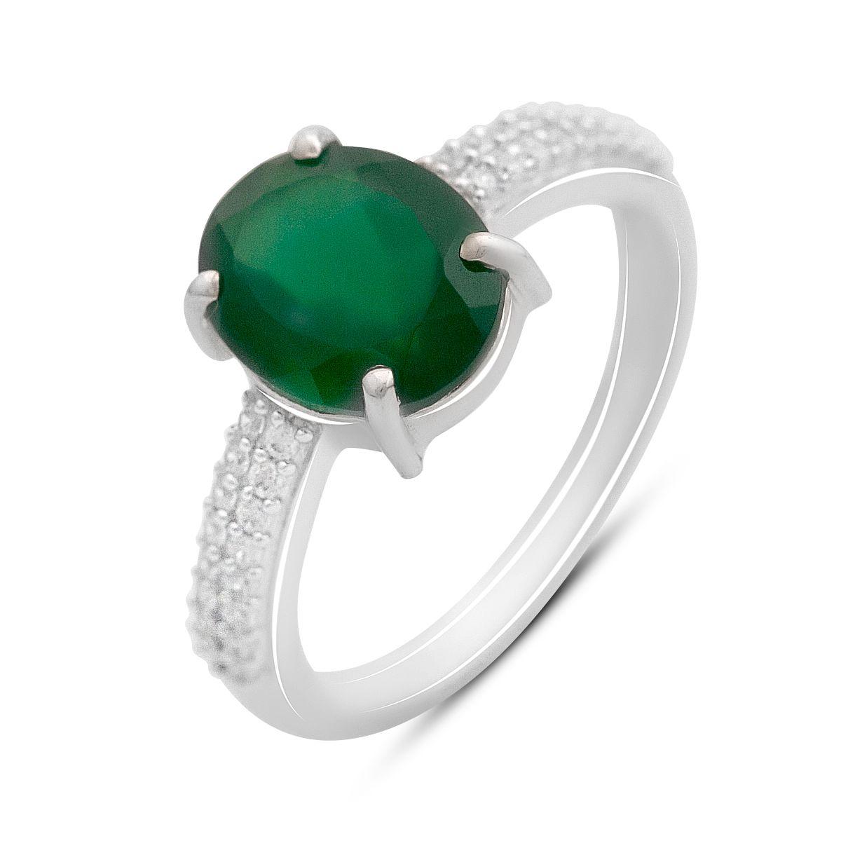 

Серебряное кольцо с натуральным агатом, вес изделия 2,93 гр (2173595) 18 смарагдовий