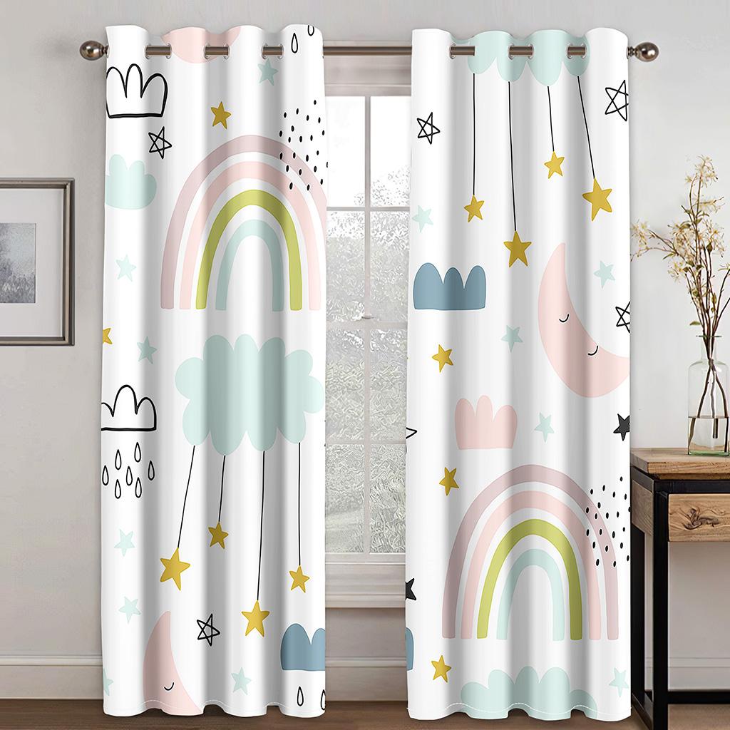 3D Dětské Duhové Závěsy Kreslená Zvířata Dinosaurus Králíček Závěsy Pokoje pro Kluky a Holky Ložnice Obývací Pokoj Dekorativní Závěsy