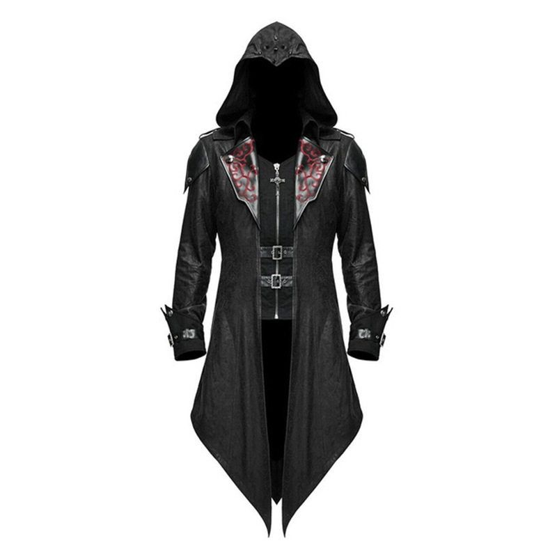 European and American-Style Stylish Gothic Hooded Knight Assassins Jacket
